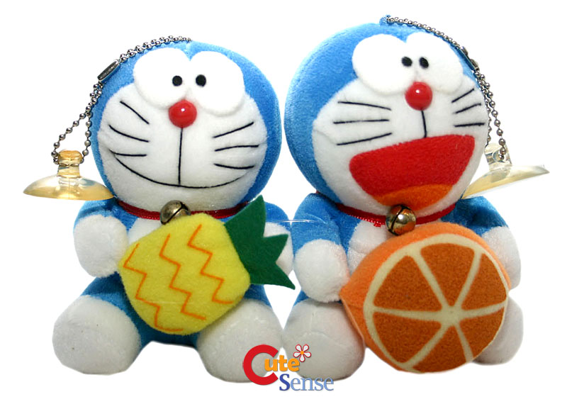 Doraemon Fruit Perfume Plush Figure Doll Set Two 4.5  