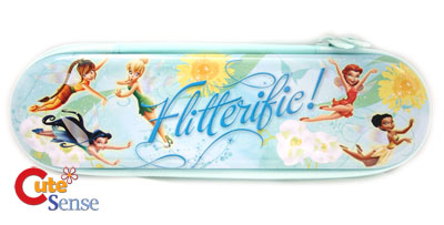 Disney TinkerBell Metal Zip Pencil Case Blue Faires  