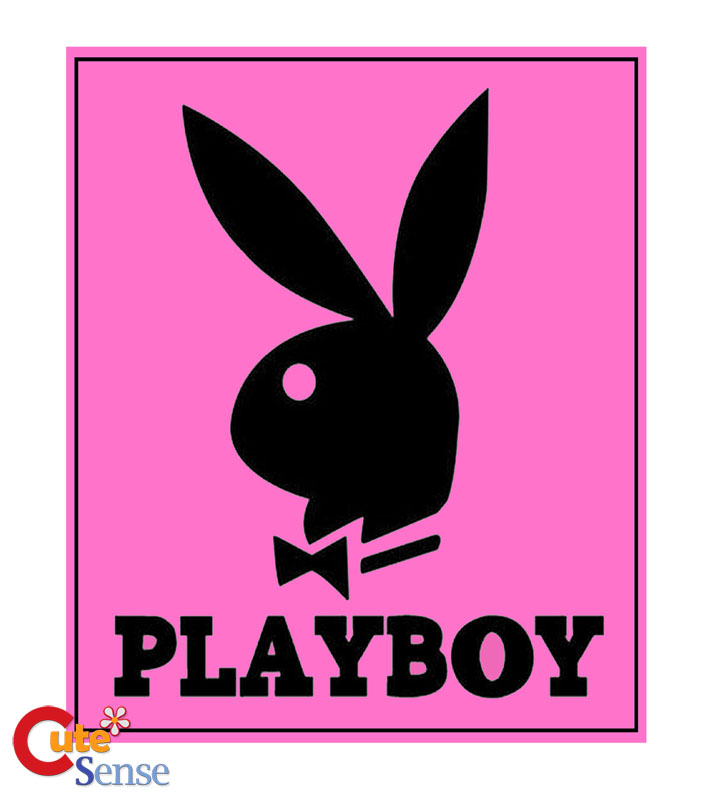 Play Boy Pink Bunny Queen 79" x 94" Soft Plush Blanket at Cutesense.c