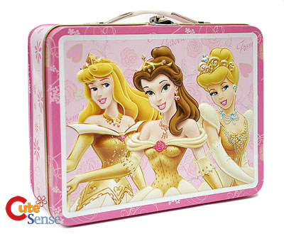 Disney Princess Lunch Box /Tin Metal Jewelry Case Pink  