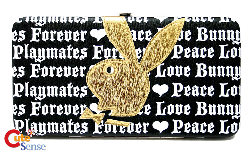 Play Boy Gold Bunny Leather Falt Wallet at Cutesense.com