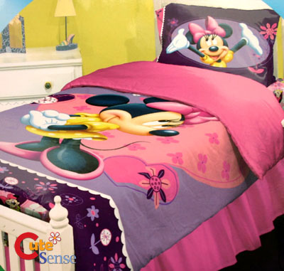 Poster Bedroom Sets on Minnie Mouse Pink 3pc Twin Bedding Comforter Set At Cutesense Com