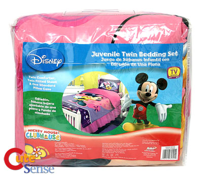 Mickey Mouse Twin Bedding Sets on Disney Minnie Mouse Pink 3pc Twin Bedding Comforter Set At Cutesense