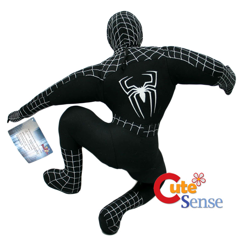 black spiderman plush toy
