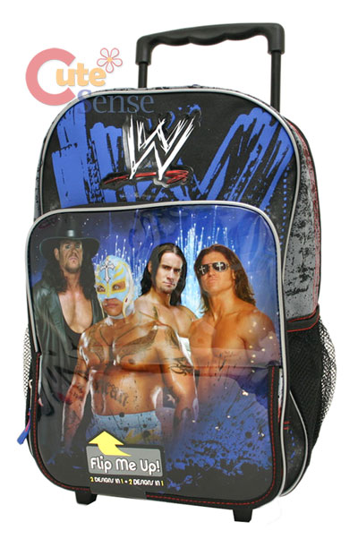 Rolling Backpacks  School on Wwe Wrestling School Rolling Backpack Large Roller Bag Flip 2 In1