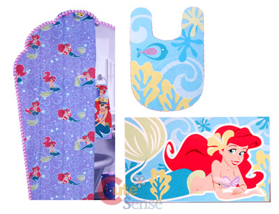 Bathroom Shower Curtain on Mermaid Ariel Bath Set Shower Curtain  Bath Mat  Toilet Contour