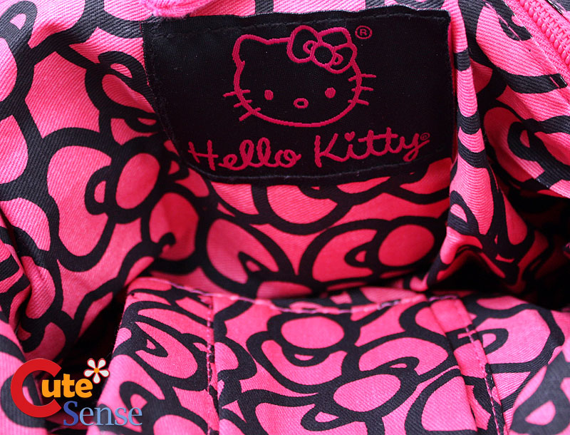 Sanrio Hello Kitty Face Fleece Black Hello Kitty Bags. Sanrio Hello Kitty Face Fleece