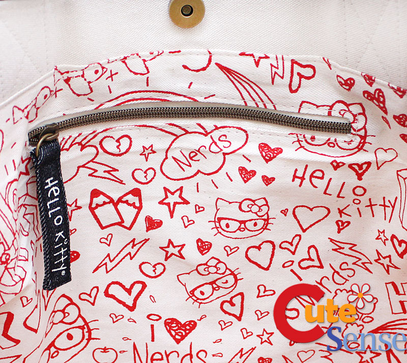 Sanrio Hello Kitty Nerd Face Tote Bag at Cutesense.com