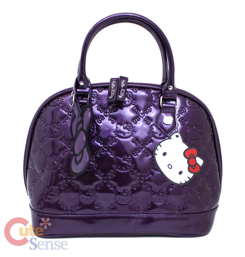 Sanrio Hello Kitty Purple Shiny Embossed Hand Bag at Cutesense.com