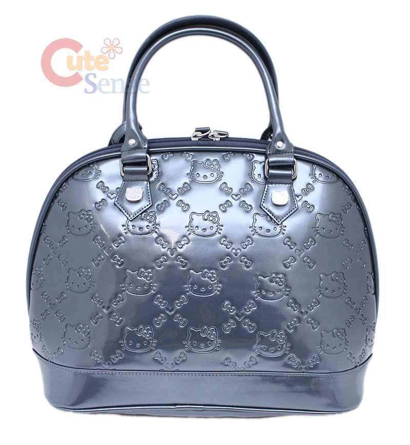 Sanrio Hello Kitty Gray Shiny Embossed Hand Bag at Cutesense.com