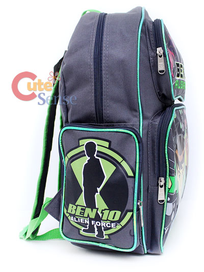 Ben 10 Alien Force School Backpack/Bag :16" Large Gray