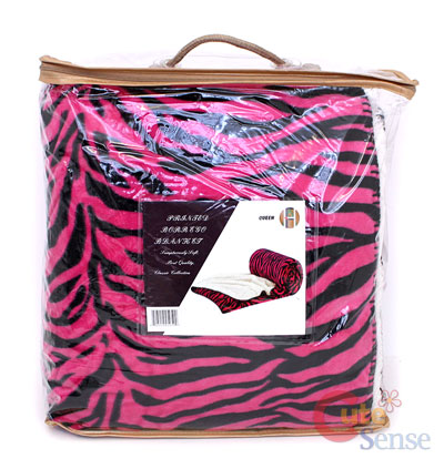 Zebra  Pink Baby Bedding on Zebra Queen Blanket  Black   Pink Plush Animal Bedding   Ebay