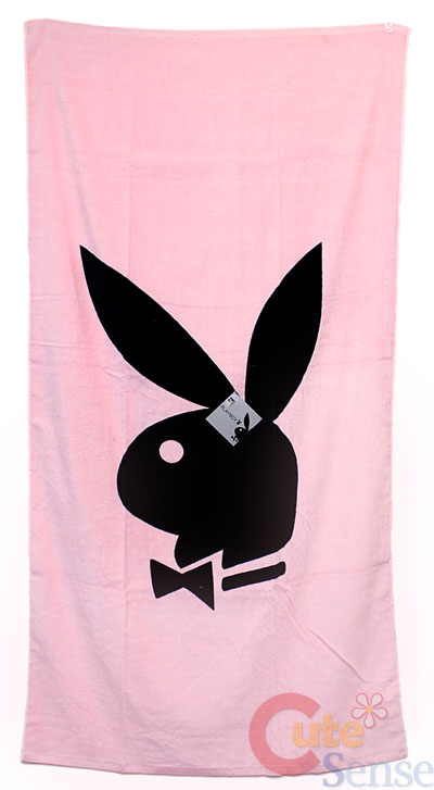 Play  Bunny Videos on Play Boy Bunny Beach Bath Towelcotton  Pink Bunny Logo   Ebay