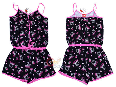 Sanrio Hello kitty Sleepwear PJ Hole In One w/Pants BK  