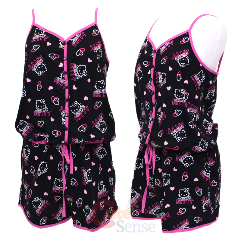 Sanrio Hello kitty Sleepwear PJ Hole In One w/Pants BK  