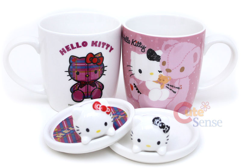 Sanrio Hello Kitty Mug Coffee Cup Set w/Lid Bear Love  