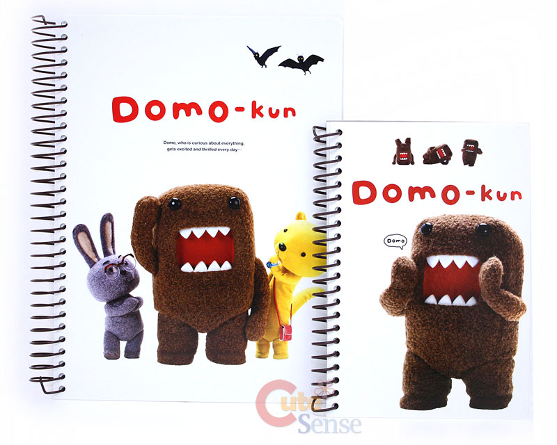 Domo Kun Spiral Bound College Ruled Notebook Set White  