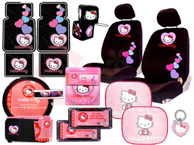  Kitty  Seat Covers on Hello Kitty Car Seat Cover Auto Accessories Set Low Bak   Ebay