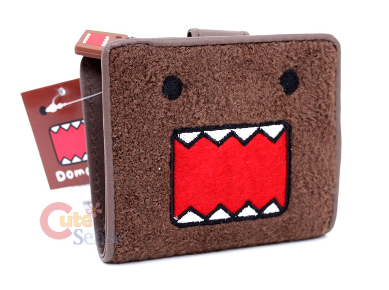 Domo Kun Plush Wallet Bi Fold NHK Licensed Red Leather  