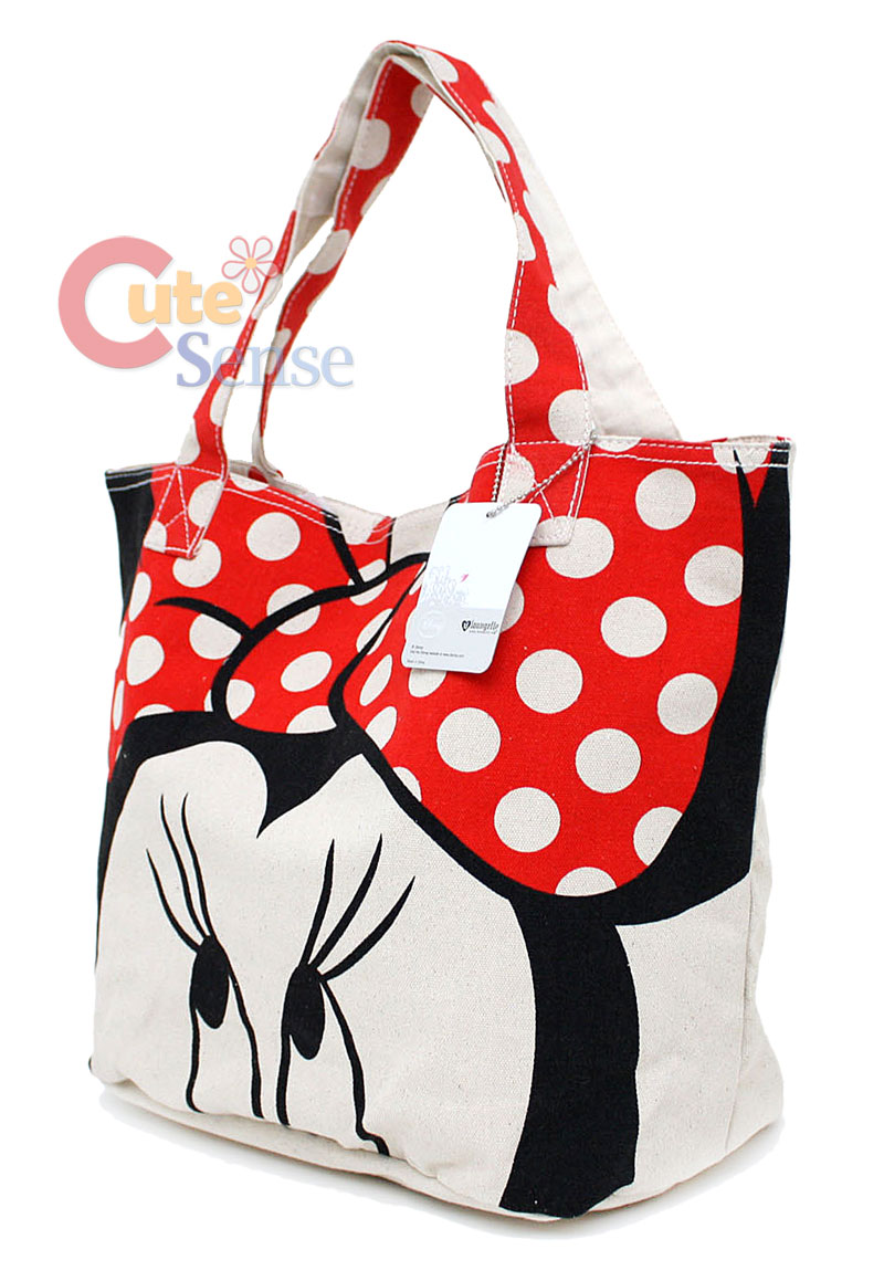 Disney Minnie Mouse Tote Bag-Big Face Canvas:Loungefly