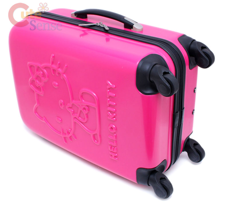 Sanrio Hello Kitty Luggage Trolley BAG ABS 20" Hard Case Emblems HOT