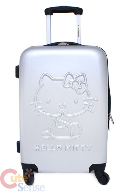 Strong Bags Luggage on Sanrio Hello Kitty Trolley Bag Emblms Luggage Silver Metal 2 Jpg