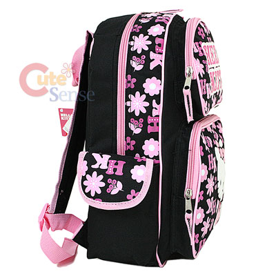   Kitty Bags on Sanrio Hello Kitty School Backpack Bag Black Large 16    Ebay