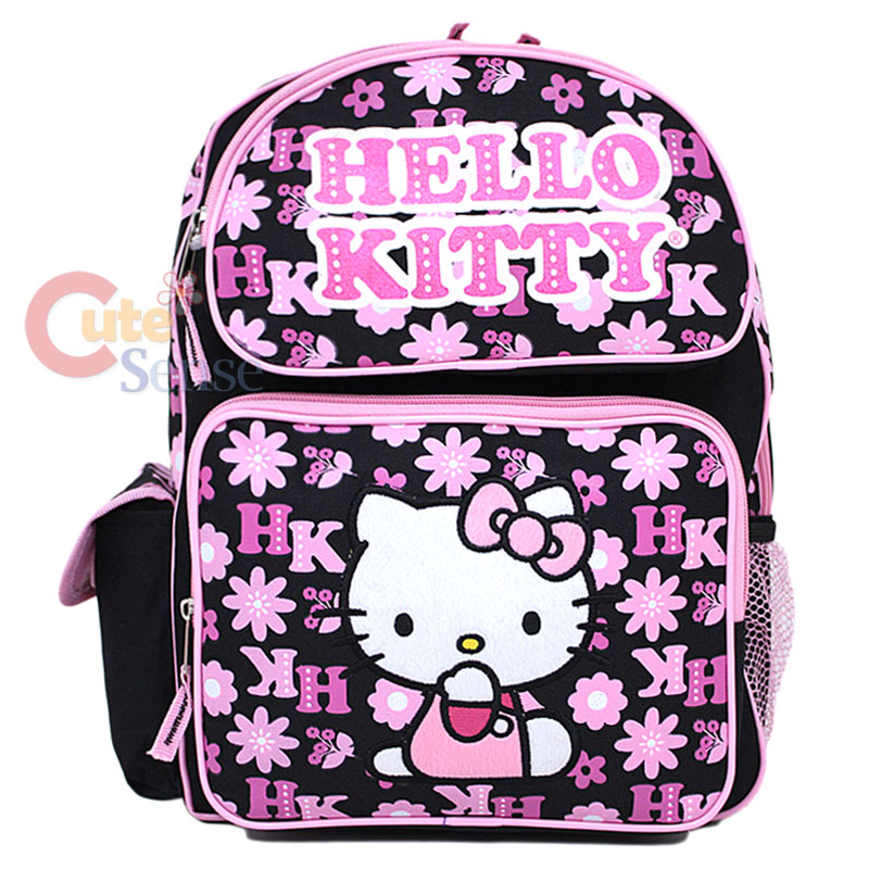 Sanrio Hello Kitty School Backpack Bag Black Large16"
