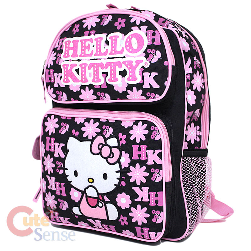 Sanrio Hello Kitty School Backpack Bag Black Large16"