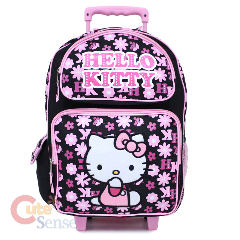 Hello Kitty School Roller Backpack Rolling Bag BlackL eBay