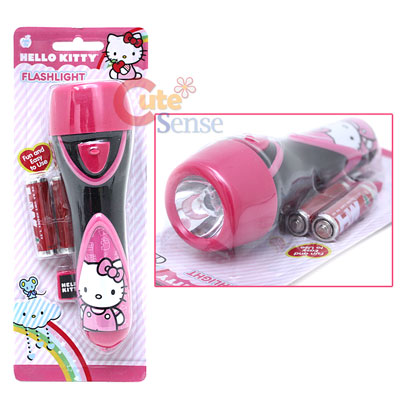 Sanrio Hello Kitty Flashlight -6in Black Pink