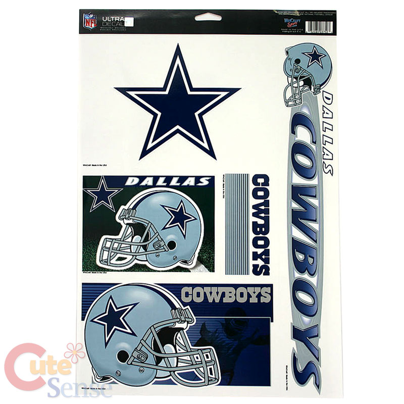 Nfl Dallas Cowboys Window Clings Decal 5 Logo On 11x17 Auto