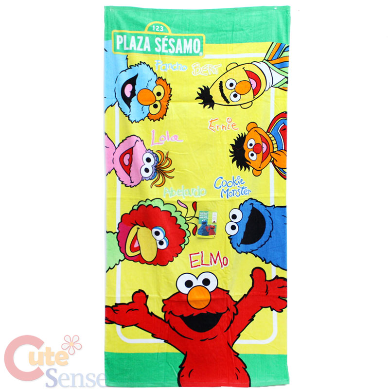 Plaza Sesamo Elmo Friends Bath / Beach Towel  Cotton  