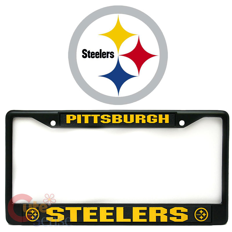 Pittsburgh Steelers Car Auto License Plate Frame Metal Black eBay