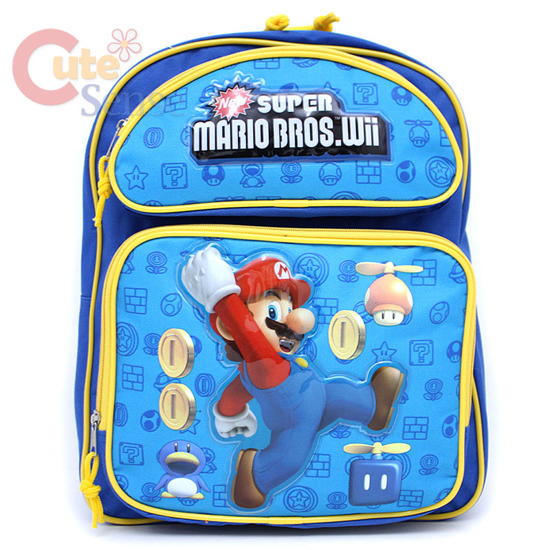 Nintendo Super Mairo Wii School Backpack/Bag Coin 14 M  