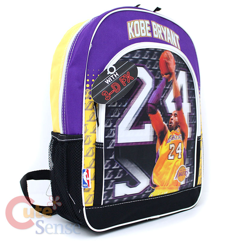 Details about NBA Lakers Kobe Bryant School Backpack Large Bag-3D