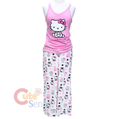 Sanrio Hello Kitty PJ Set Sleepwear Top Capri Pant 2.jpg