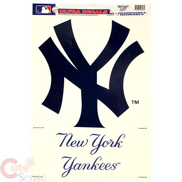 MLB NY Yankees Auto Window Clings Decal 11x17 Big Logos eBay