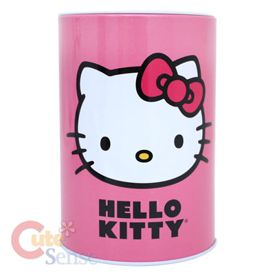 Sanrio Hello Kitty Coin Bank / Pencil Tin Case Pink  