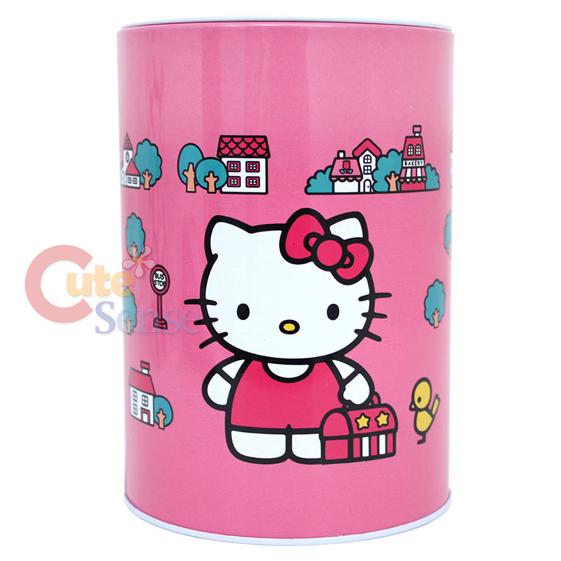 Sanrio Hello Kitty Coin Bank / Pencil Tin Case Pink  