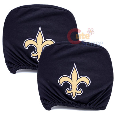 New Orleans Saints Car Head Rest Cover -2PC