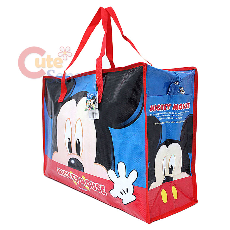 Disney Mickey Mouse Reusable Tote Duffle Bag 16&quot; Large Shopping Market Bag | eBay