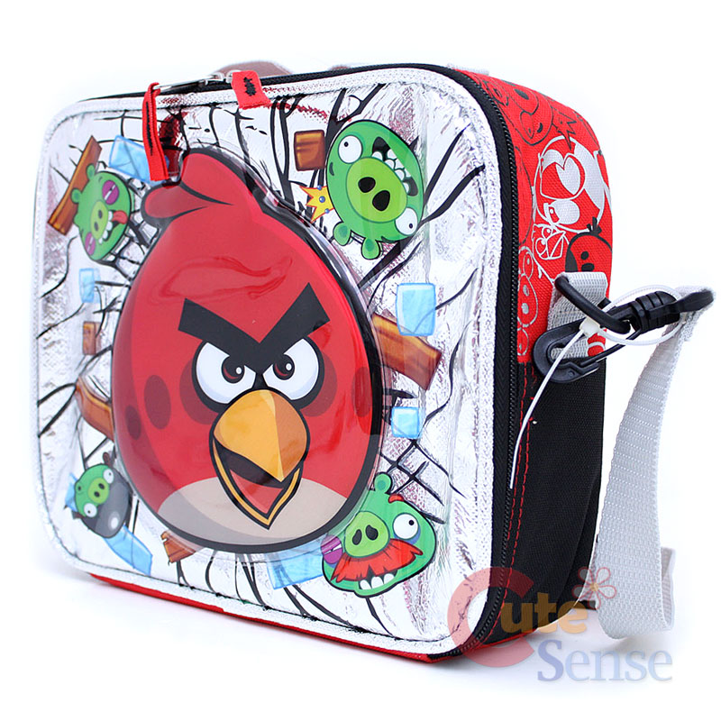 Angry Birds School Lunch Bag w/Red Bird & Pigs  Red Attack  Rovio 