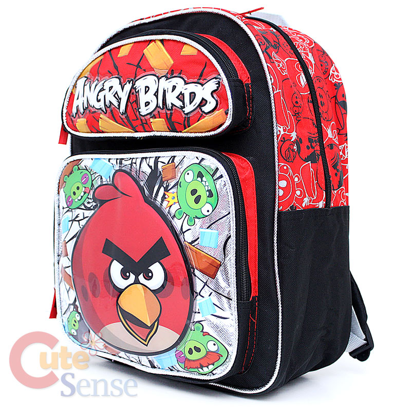 Angry Birds Medium School Backpack Lunch Bag Set -Red Bird Angry Birds Medium School Backpack Lunch Bag Set -Red Bird