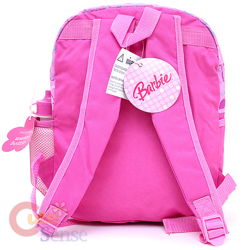 Barbie School Backpack Book Bag  14 Medium w/Bottle  