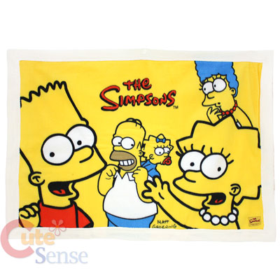 The Simpson Family Plush Blanket Throw  29x40 Yellow