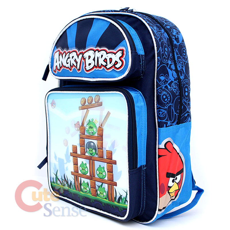 Angry Birds Large School Backpack Lunch Bag Set -Attack 3D Lenticular ...