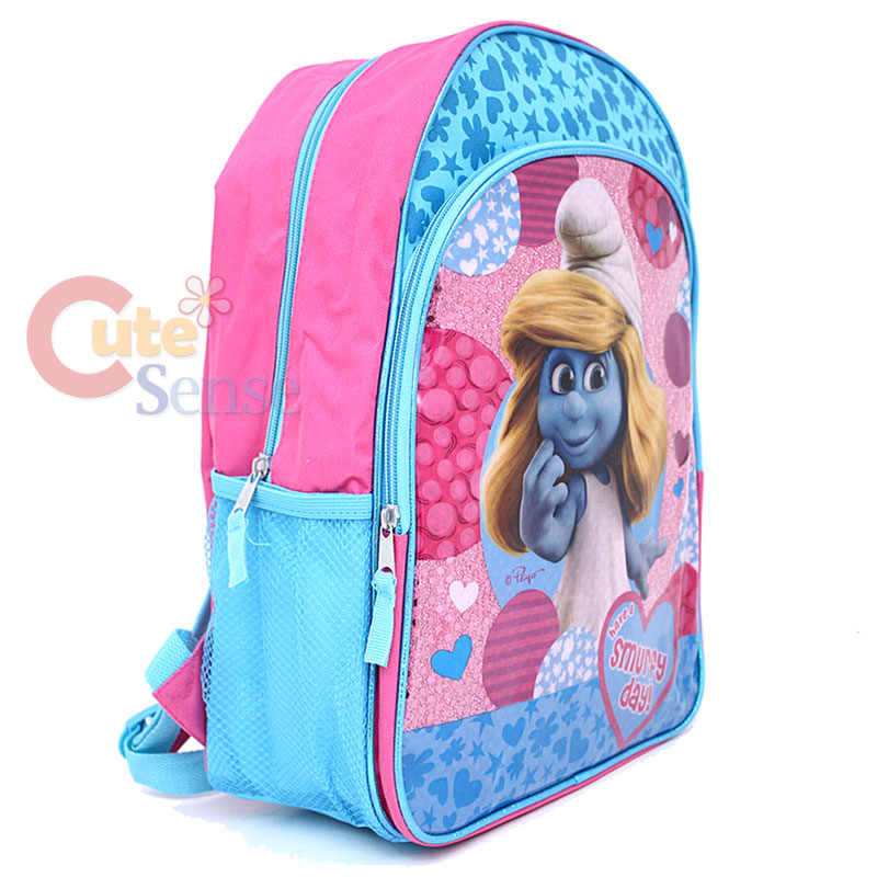 The Smurfs Smurfette Shcool Backpack Smurf Bag L 16" eBay