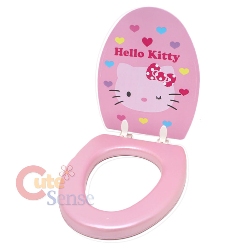 Sanrio Hello Kitty Pink Face Toilet Seat Cover Dual Face Design