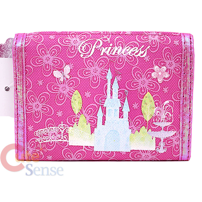 Disney Princess Pink Kids Wallet with Cinderlla Belle